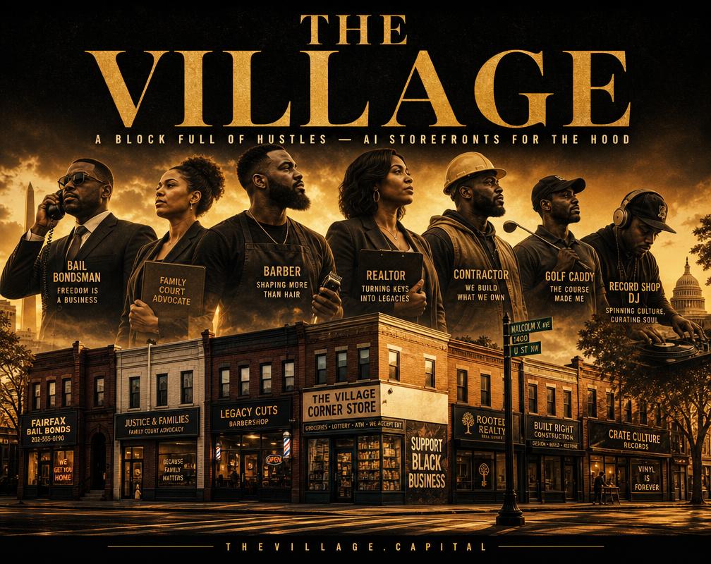 The Village — a block full of hustles: AI storefronts for the hood