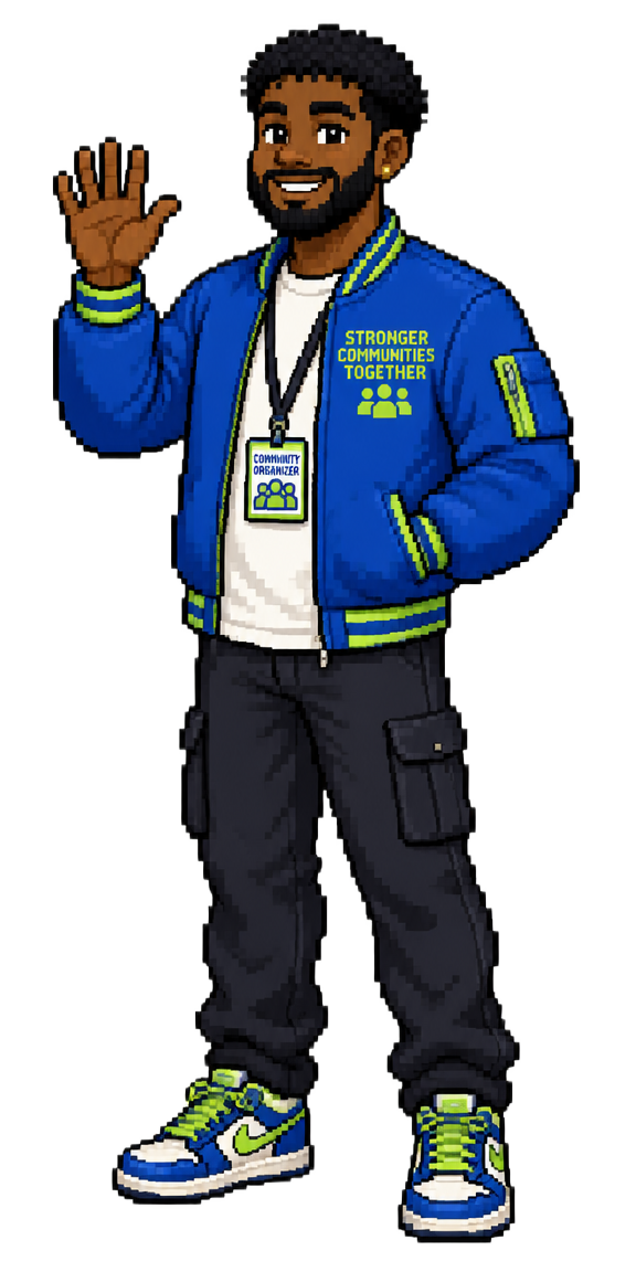 GroupMe Community Manager pixel character