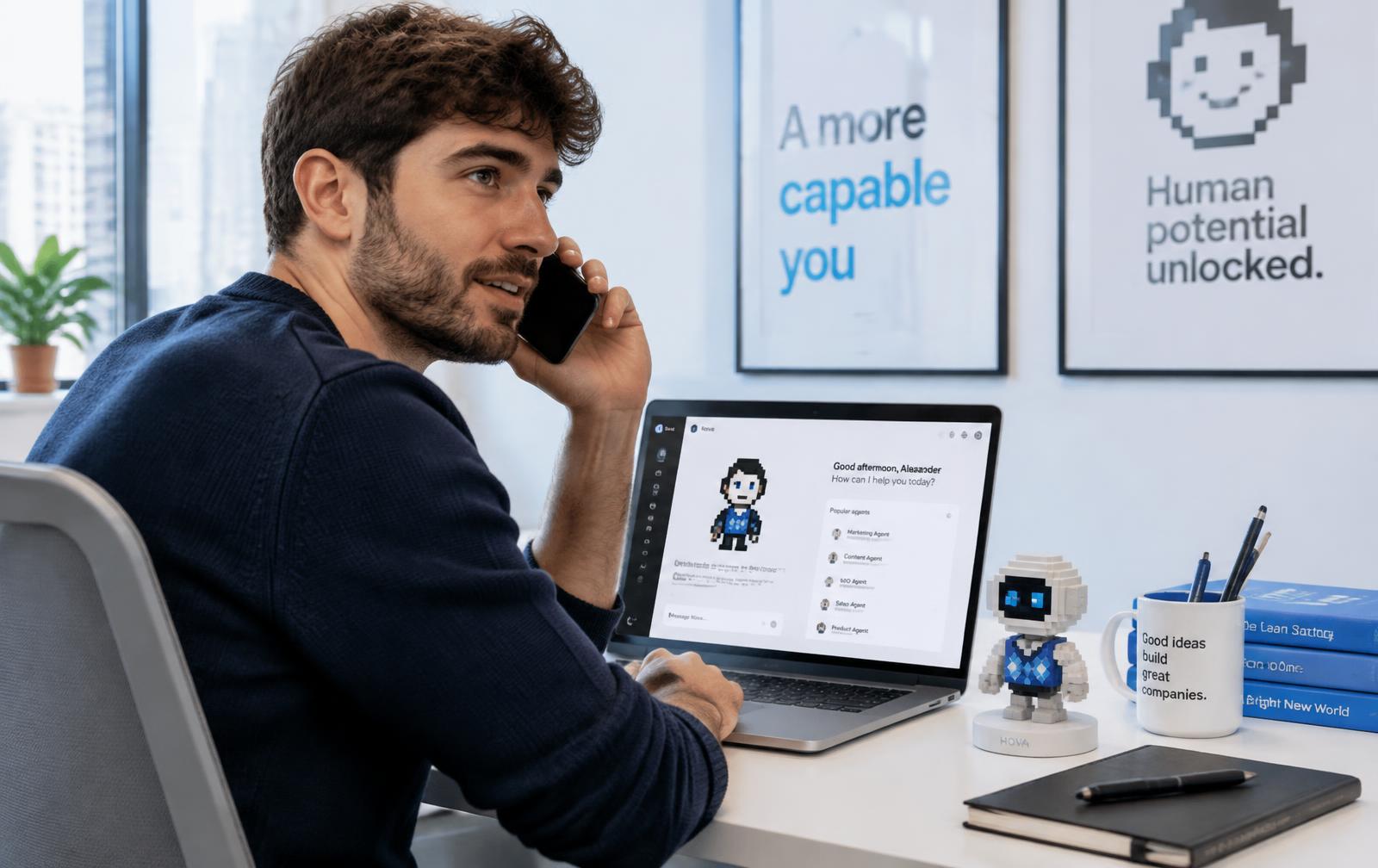 On your desk. On your calls. Working for you.