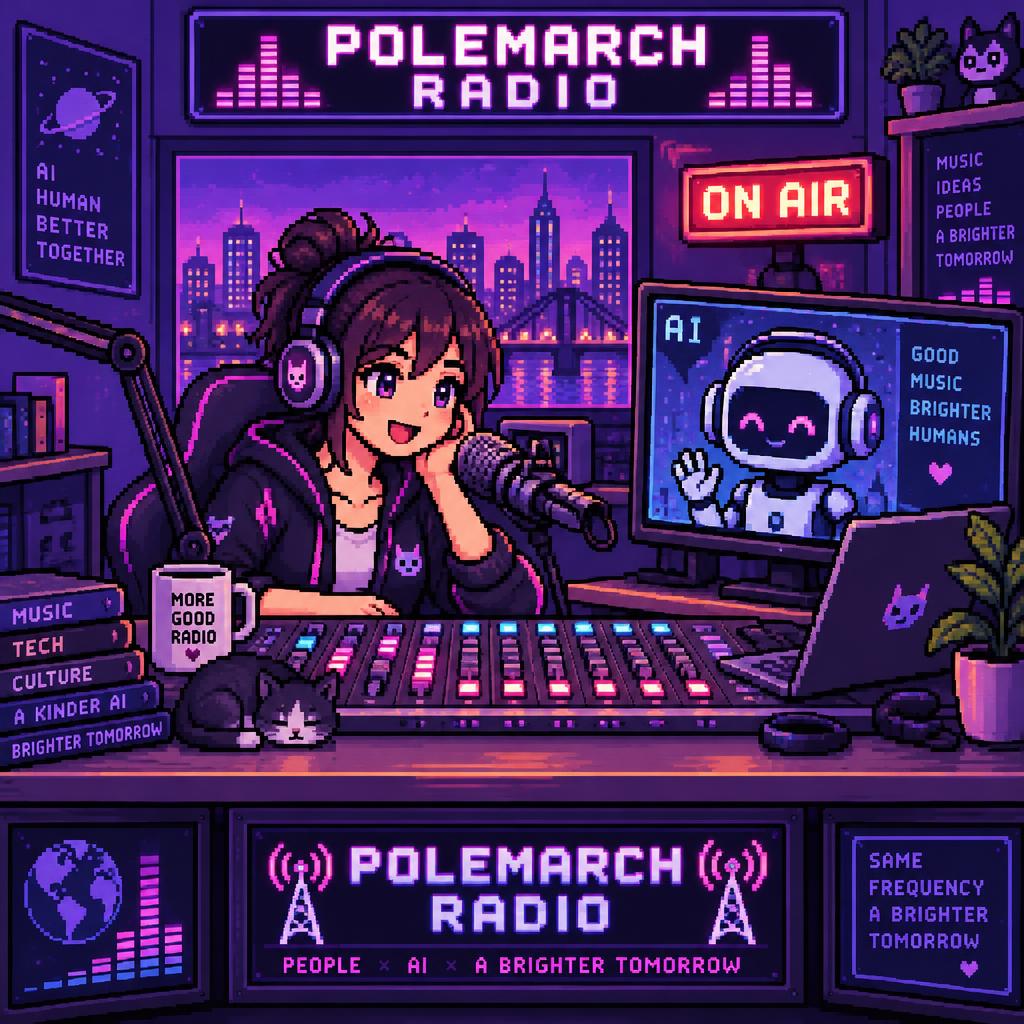 Polemarch Radio — AI radio station — Pixel art